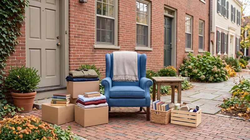 Reusable furniture, books and clothing prepared for donation